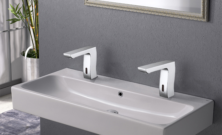 Bravat Trio Commercial Automatic Motion Chrome Sensor Faucets